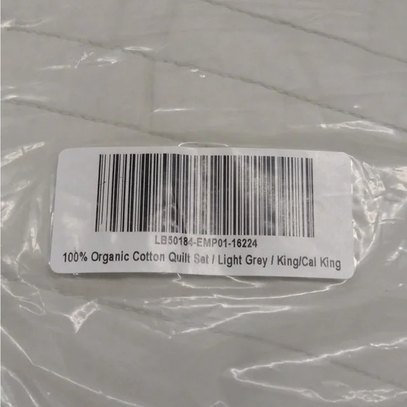 NWOT QUINCE Organic Cotton Stripe Stitch Quilt Set King/Cal King Light Grey 7225 - Picture 9 of 10